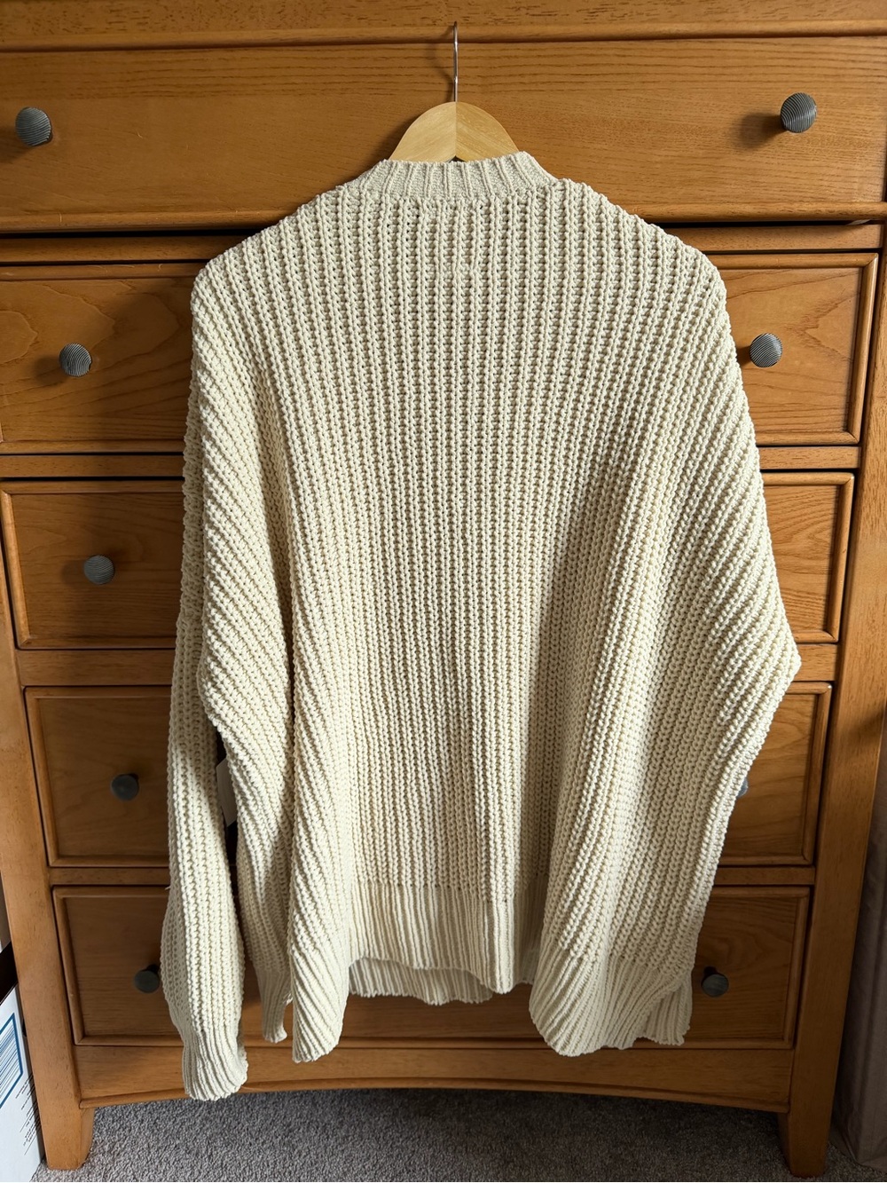 NEW Rip Curl Safari Sun Open Front Cardigan Oversized Ivory Size Large Chunky - Picture 2 of 10
